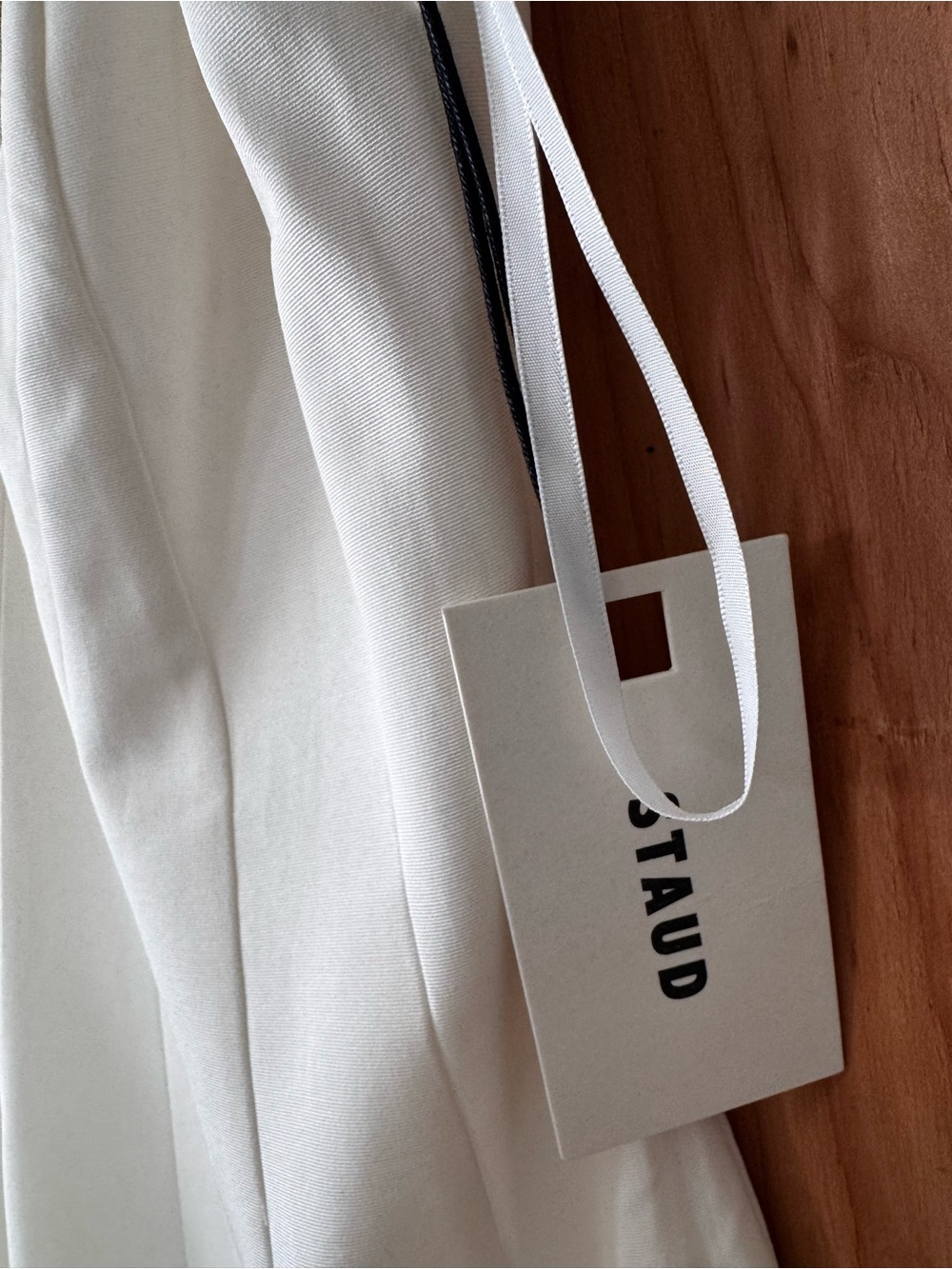 STAUD White V-Neck Midi Dress - Picture 5 of 8